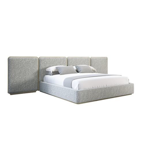 Cama king size - GEM 101 - Adriana Hoyos - contemporânea / estofada / com cabeceira estofada