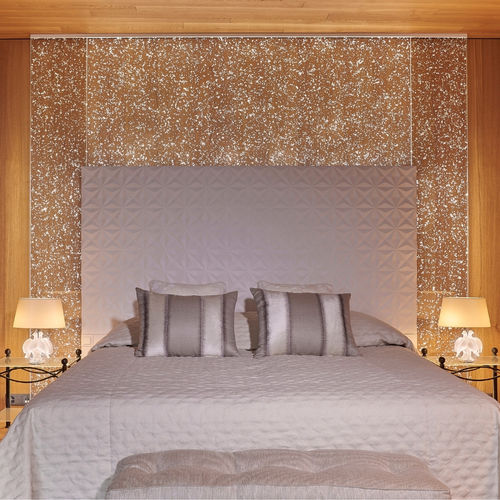 Cabeceira de cama contemporânea - D025 - DACRYL® - para cama de casal / em carvalho claro / estofada