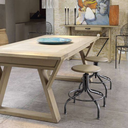 Banqueta contemporânea - MANUFACTURE SÉJOUR - Artcopi - com base metálica / com apoio para pés