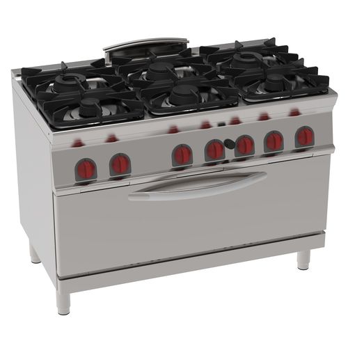 Fogão a gás - 35760317 - Mas Baga - profissional / 6 bocas / 1 forno