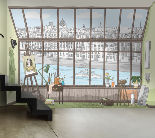 Papel de parede de design original - PARIS ATELIER BD  - In Création - padrão com esboço / com motivos impressos