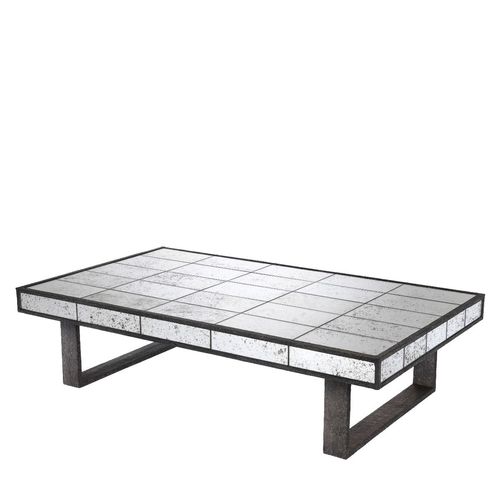 Mesa de centro de estilo rústico - CERVILLA - EICHHOLTZ - em vidro fumê / com base metálica / retangular
