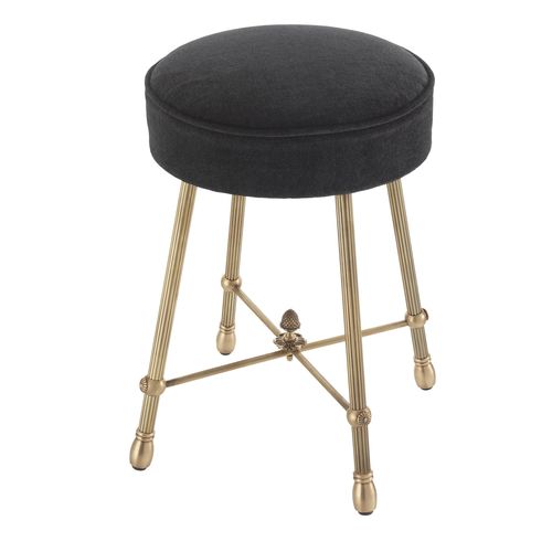Banqueta contemporânea - WEBSTER - EICHHOLTZ - com base em latão / estofada / redonda