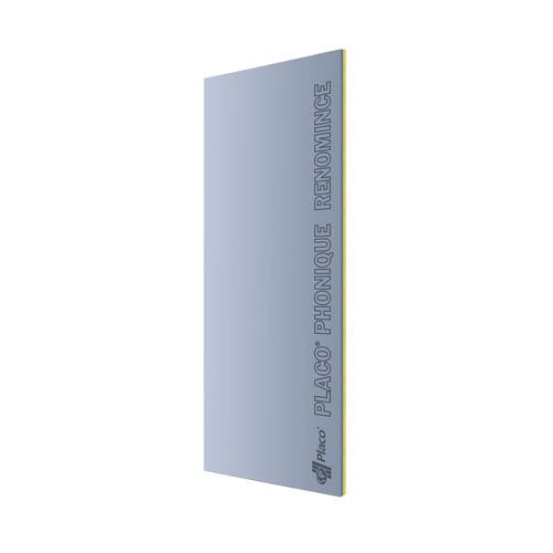 Placa de gesso acústica - PLACO&reg; PHONIQUE R&Eacute;NOMINCE&reg; - Placoplatre - retangular / para parede divisória / para teto