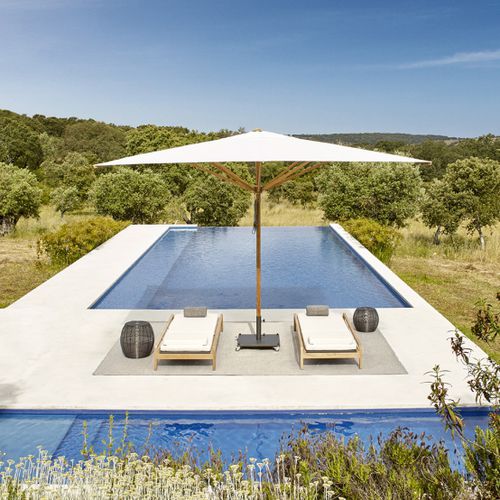 Ombrelone quadrado - MOOREA - Jardinico - em tecido acrílico / em teca / da linha comercial