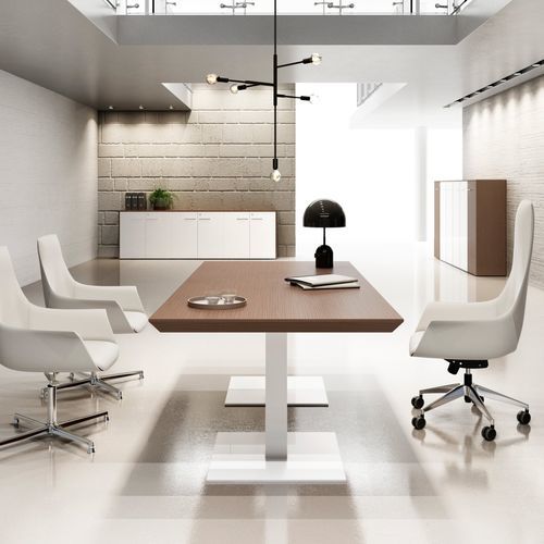 Mesa de reunião contemporânea - IDENTITY - Styloffice S.p.a. - em madeira / com base metálica / retangular