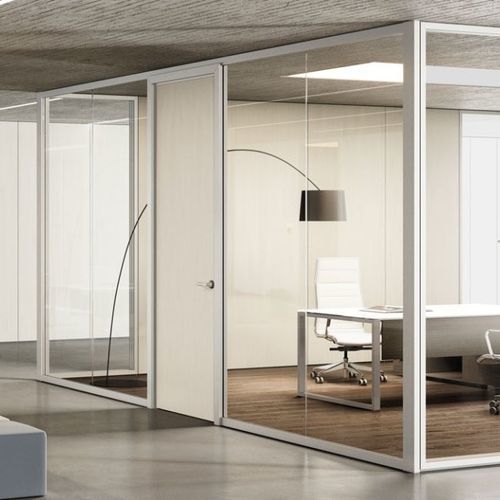 Divisória removível - TECNA+ - Styloffice S.p.a. - com vidro / laminada / metálica