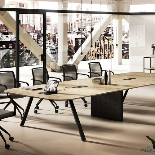 Mesa de conferências contemporânea - NATIVA - Styloffice S.p.a. - em madeira / metálica / em cristal