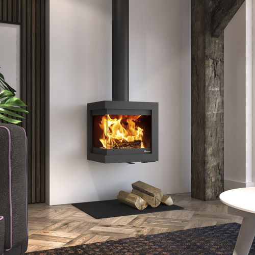 Salamandra a lenha - Dik Geurts - Bora Corner, Wall - DRU - 4 kW / 5 kW–10 kW / suspensa