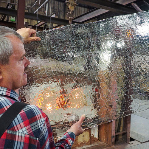 Painel de vidro de segurança - CRACKLED - Glashütte Lamberts Waldsassen - soprado / decorado / colorido