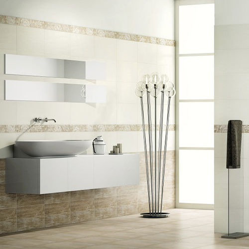 Placas de revestimento em cerâmica - EUPHORIA : BIANCO SETA - Naxos - com acabamento natural / para ambiente interno / para banheiro
