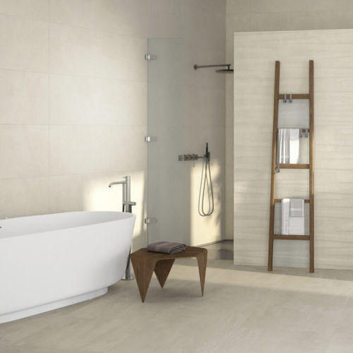 Placas de revestimento em grés porcelanato - BUILD : FORM WHITE LINEAR - Naxos - fosca / para ambiente interno / de parede
