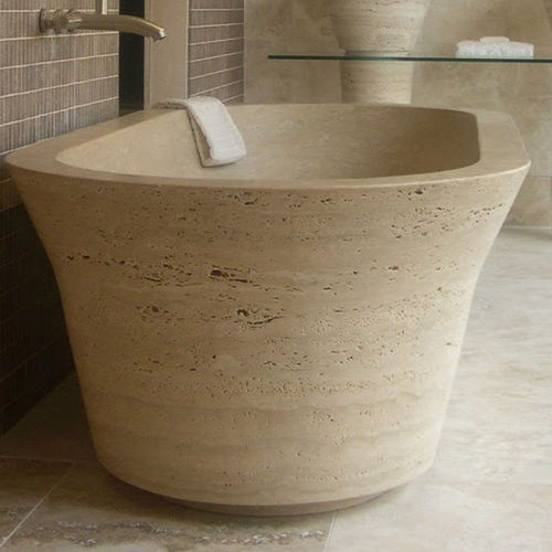 Banheira oval - CONO - PIETRE DI RAPOLANO PDR SRL - freestanding / para uso profissional / para residência