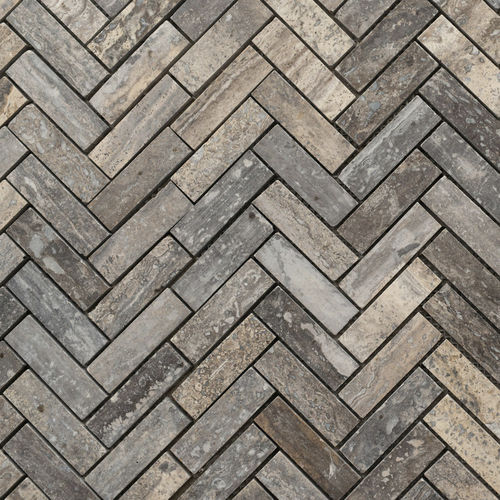 Pastilhas em mármore travertino - SPINA PICCOLA BLACK  - PIETRE DI RAPOLANO PDR SRL - polida / lisa / antiga