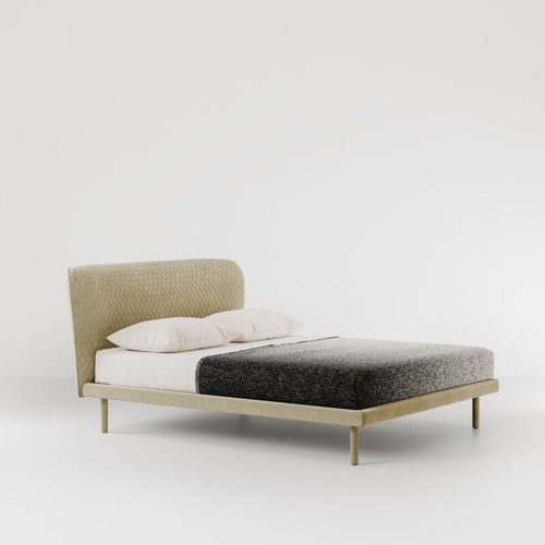 Cama de casal - COROLLE  - Bolzan Srl-Società Benefit - contemporânea / com cabeceira estofada / estofada