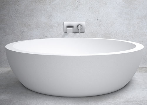 Banheira redonda - LUNAR - apaiser - freestanding / em compósito / branca