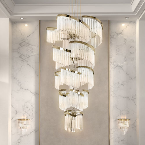 Lustre contemporâneo - TWIST - Ccastro Lighting - em vidro / em latão / da linha comercial