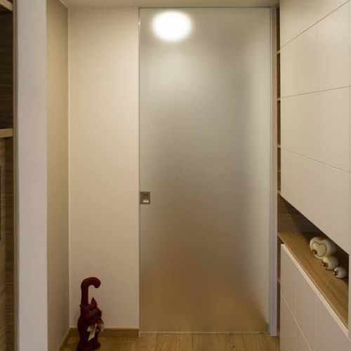 Sistema deslizante em alumínio - DRYWALL - GFS Italian Innovative Glass Fixing - para porta de vidro / com amortecedor incorporado / com corrediças ocultas