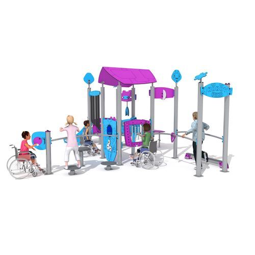 Estrutura lúdica para pessoas com mobilidade reduzida - R4281 - Industrias Agapito - para parque infantil / em aço inoxidável / em PEAD
