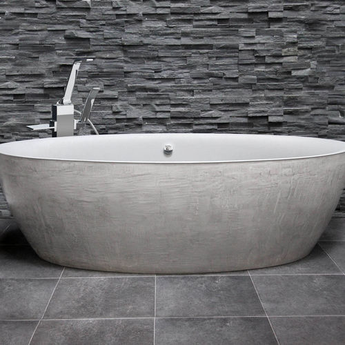 Banheira oval - DIP CONCRETE - AQUAdesign - freestanding / em compósito / em acrílico