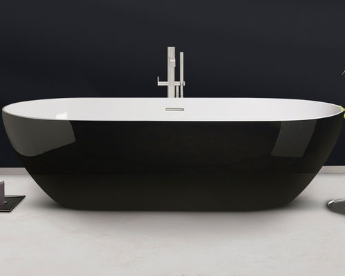 Banheira oval - ACCESS 33 BLACK & WHITE - AQUAdesign - freestanding / em compósito / em acrílico