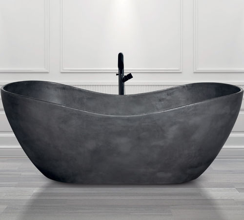 Banheira oval - AQUAMAR - AQUAdesign - freestanding / em compósito / preta