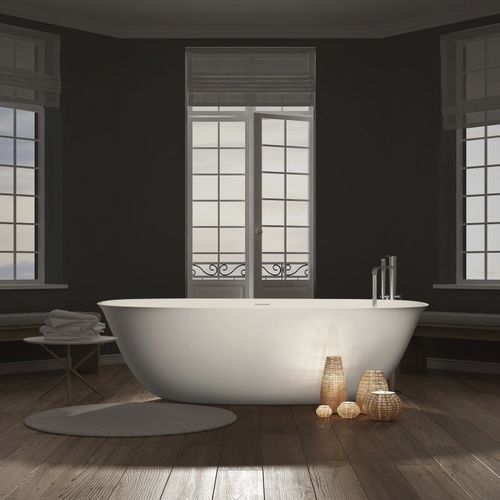 Banheira oval - CALICE - AQUAdesign - freestanding / em CristalPlant® / branca