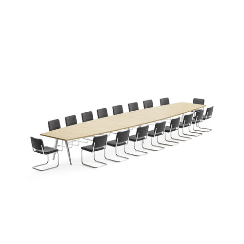 Mesa de conferências contemporânea - System 1500 - THONET - em faia / com base em alumínio / em forma de U