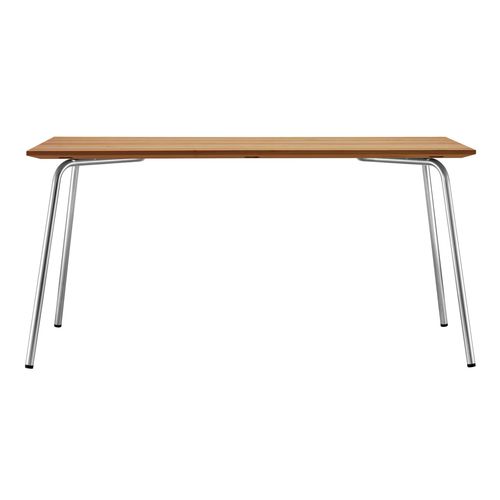 Mesa contemporânea - S 1040 - THONET - em iroko / com base em aço inoxidável / retangular