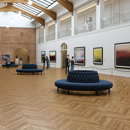 Revestimento de piso vinílico - EXPONA FLOW PUR - Polyflor - para ambiente interno / para o setor terciário / em réguas