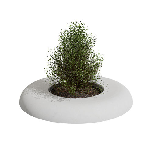 Floreira em concreto - FLOWER STONE XL E - A Amop Synergies - redonda / com banco integrado / contemporânea