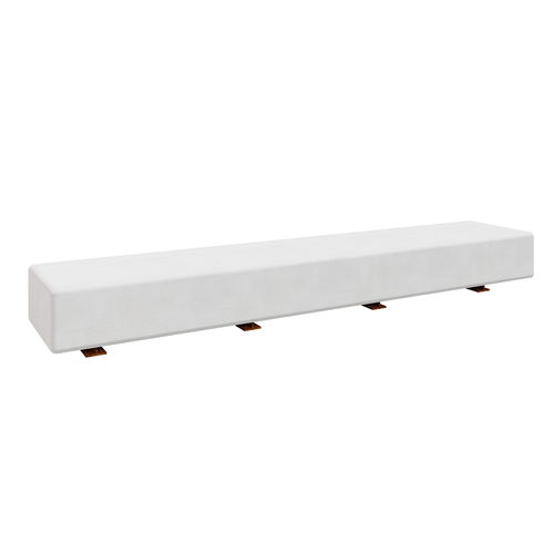 Banco para espaço público contemporâneo - TEJO Collective 300 - A Amop Synergies - em concreto / em aço Corten / sem encosto