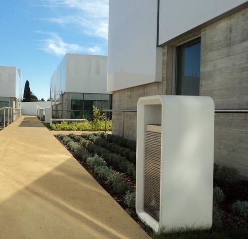 Lixeira pública - AR PURO : PAPER BIN - A Amop Synergies - em aço inoxidável / em aço Corten / em concreto