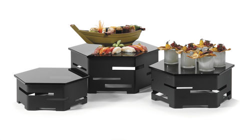 Expositor com mesa - SK018 - Rosseto Serving Solutions - para o setor alimentar / em aço inoxidável / em vidro temperado