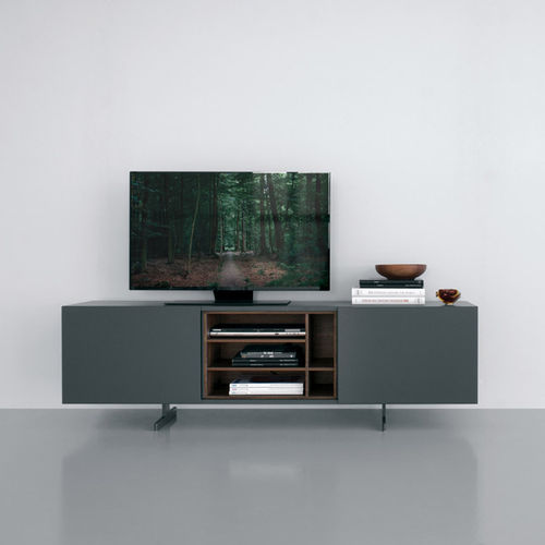 Rack de TV contemporâneo - MONOLITH - extendo - hi-fi / com prateleiras / com rodízios