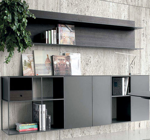 Buffet aparador suspenso - ATELIER  - extendo - contemporâneo / em carvalho / em vidro laqueado