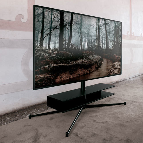 Suporte de piso para TV contemporâneo - TITANO - extendo - giratório / com elevador de tela / com suporte para leitor de DVD