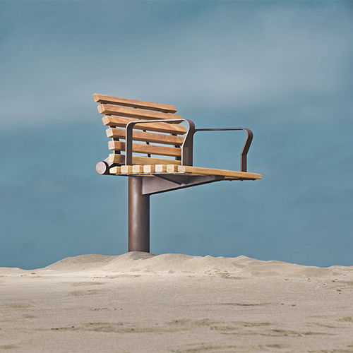 Cadeira contemporânea - FUNGI - CYRIA | Mobilier Urbain - para ambiente externo / em madeira / com base em aço