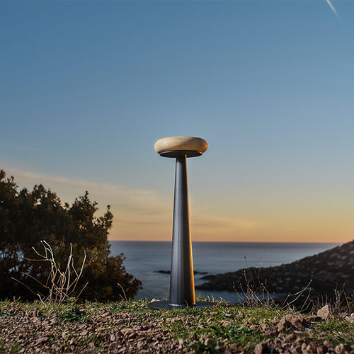 Banqueta contemporânea - MINA - CYRIA | Mobilier Urbain - em madeira / com base em aço / com base em aço termolacado