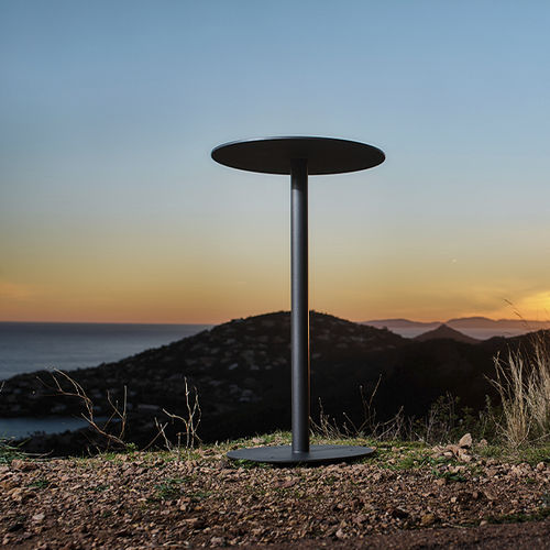 Mesa alta contemporânea - MINA - CYRIA | Mobilier Urbain - em madeira / com base em aço / com base em aço termolacado