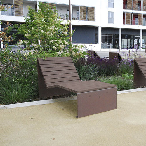 Cadeira preguiçosa contemporânea - ABSOLUT - CYRIA | Mobilier Urbain - em madeira / em aço / para ambiente externo
