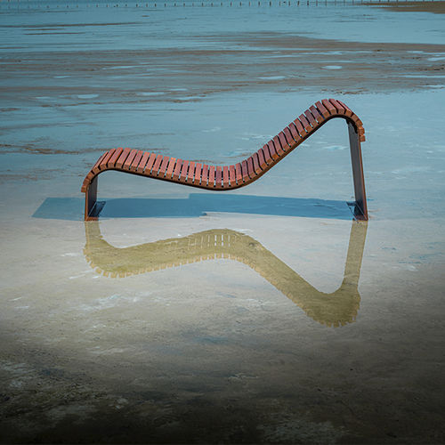 Chaise longue contemporânea - MAGNUM - CYRIA | Mobilier Urbain - em madeira / em aço / em aço inoxidável