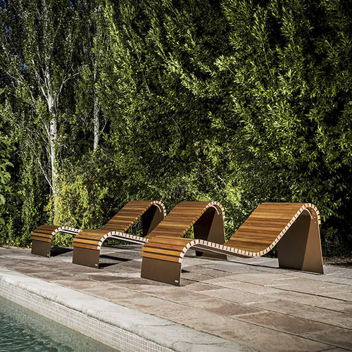 Cadeira preguiçosa contemporânea - MAGNUM - CYRIA | Mobilier Urbain - em madeira / em aço / para ambiente externo