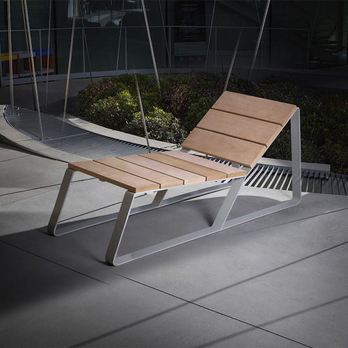 Chaise longue contemporânea - KAISEKI - CYRIA | Mobilier Urbain - em madeira / em aço / em aço inoxidável