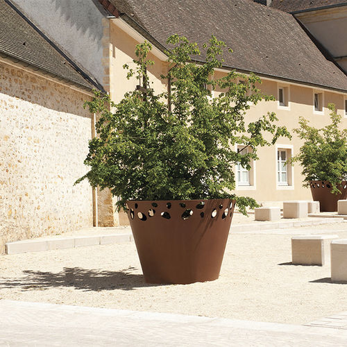 Floreira em aço Corten - GREEN PALACIO 3 - CYRIA | Mobilier Urbain - em aço termolacado / redonda / de alta resistência