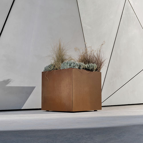 Floreira em aço Corten - TRADI 3 - CYRIA | Mobilier Urbain - em aço termolacado / quadrada / de alta resistência