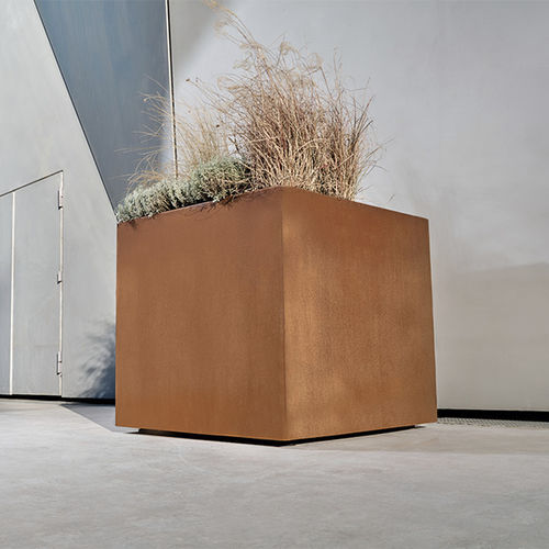 Cachepô em aço galvanizado - TRADI 3 - CYRIA | Mobilier Urbain - em aço Corten / em aço termolacado / quadrado