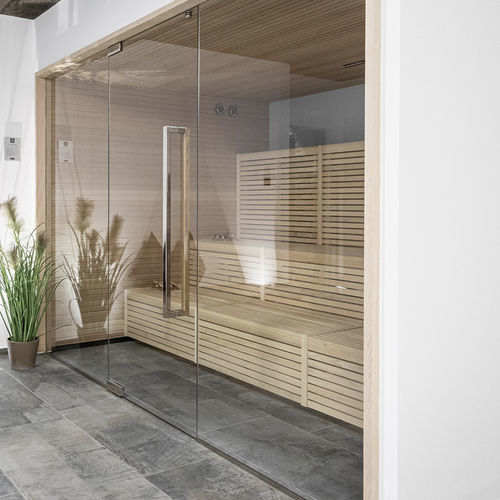 Sauna de infravermelho - CLASSIC SOFT - Starpool - da linha comercial / em madeira / em vidro
