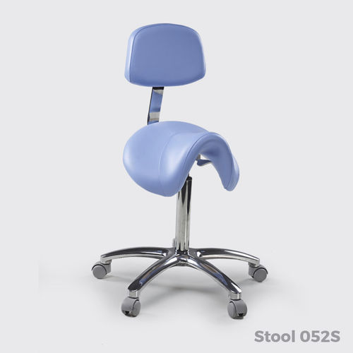 Banqueta de trabalho com base metálica - 052 S , 052/S - Lemi BEAUTY & SPA - com rodízios / estofada / giratória