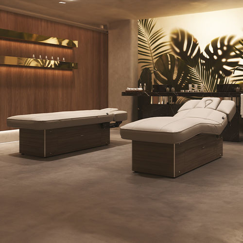 Mesa de massagem elétrica - PORTOFINO EVO - Lemi BEAUTY & SPA - em madeira / com compartimento de arrumação / de altura regulável